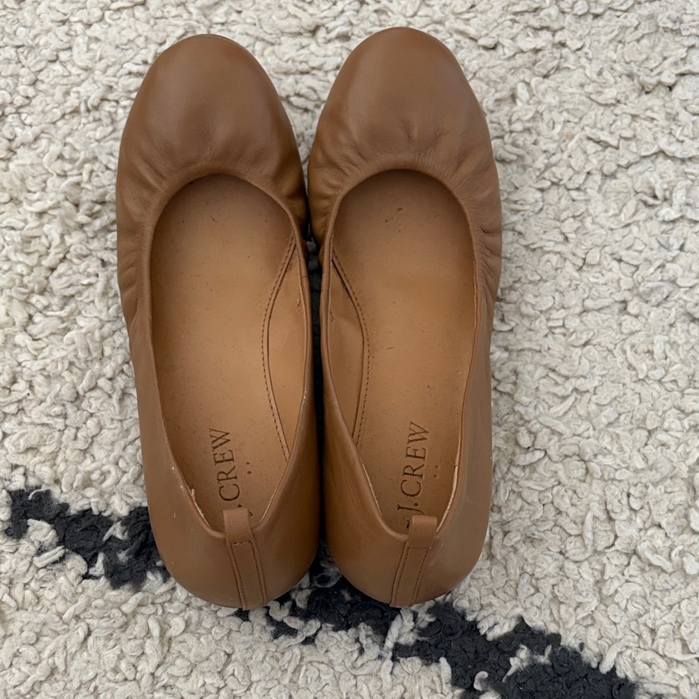 J. Crew Factory Tan Leather Flats